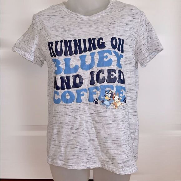 Women’s Bluey Mom Graphic Tee T-Shirt Shirt Top Coffee Gray Medium M Like New - Picture 1 of 2